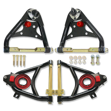 Tubular Upper and Lower Control Arms For Chevy Biscayne Bel Air Impala 1958-1964 Brookwood 1958-1961 Black Coated
