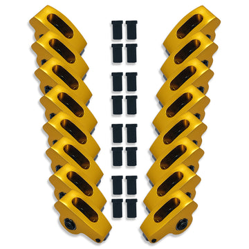 For Chevy SBC 350 400 Gold Roller Aluminum Rocker Arms Set 1.5 Ratio 3/8" Stud