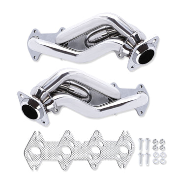 For Ford F150 5.4L 330 V8 04-10 Polished Stainless Steel Exhaust Headers Shorty