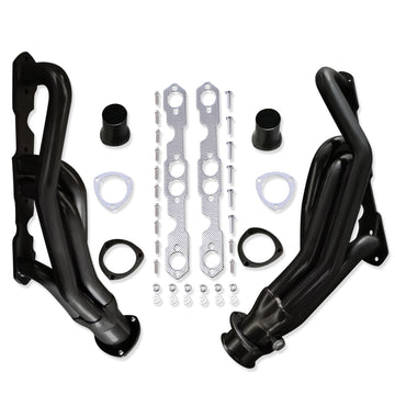 For Chevy SBC GMC 1500 2500 Pickup V8 1988-1995 Black Steel Exhaust Headers