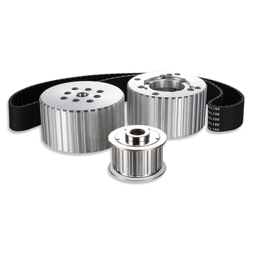 For Chevy SBC 327 350 383 Short Water Pump Gilmer Billet Belt Drive Pulley Kit