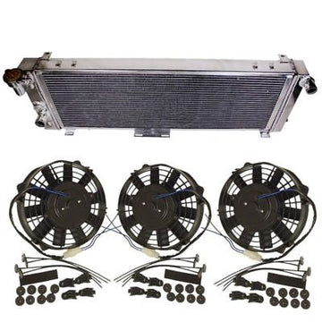 3-Row Full Aluminum Racing Radiator& 3x8" Fan 91-01 Jeep Cherokee/Comanche l4/l6