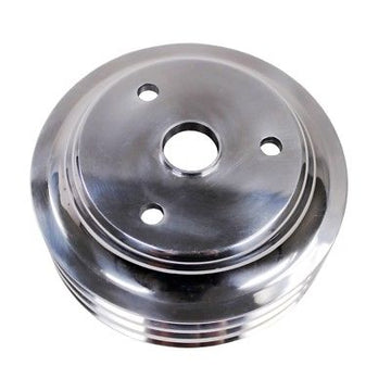 Chevy Big Blook Aluminum Crank Pulley, Long and Triple Groove.