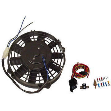 8" Electric Radiator Cooling Fan Straight Blade 12v with Thermostat Kit