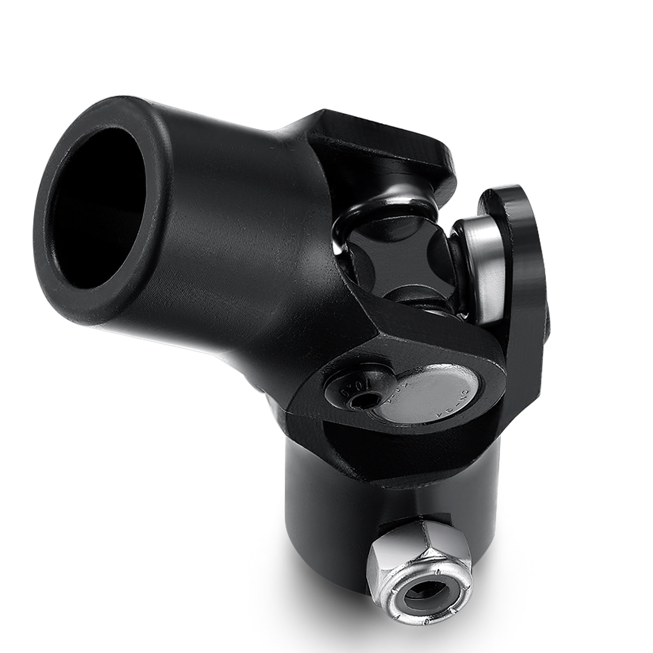 Single Steering Shaft 5/8"-36 Spline x 3/4" Smooth Round U Joint Black Steel U-Joint