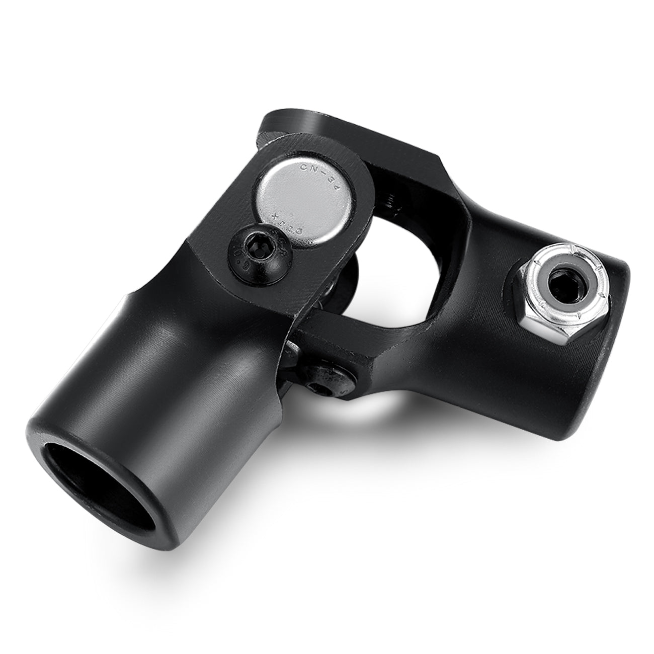 Single Steering Shaft 5/8"-36 Spline x 3/4" Smooth Round U Joint Black Steel U-Joint