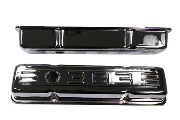 Small Block Chevy 58-86 Chrome Steel Short Valve Cover 283 327 350 400 SBC