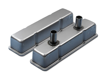 1958-1986 Small Block Chevy Tall 3 5/8 Unplated Circle Track Valve Covers SBC
