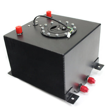 2.5 Gallon/9.5 Liter Polished Aluminum Racing Drift Fuel Cell Gas Tank with Level Sender