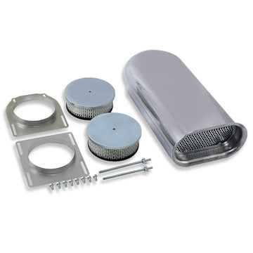 Aluminum Smooth Hilborn Style Hood Scoop for Dual Quad Carbs Polished