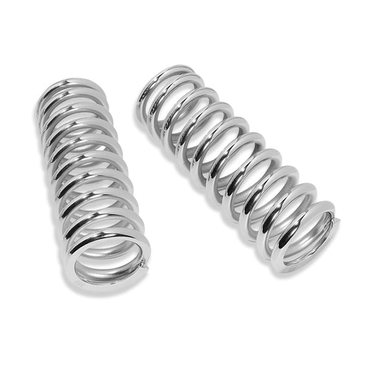 10" Tall Coil Over Shock Springs, ID: 2.5", Rate: 220lb, Chrome