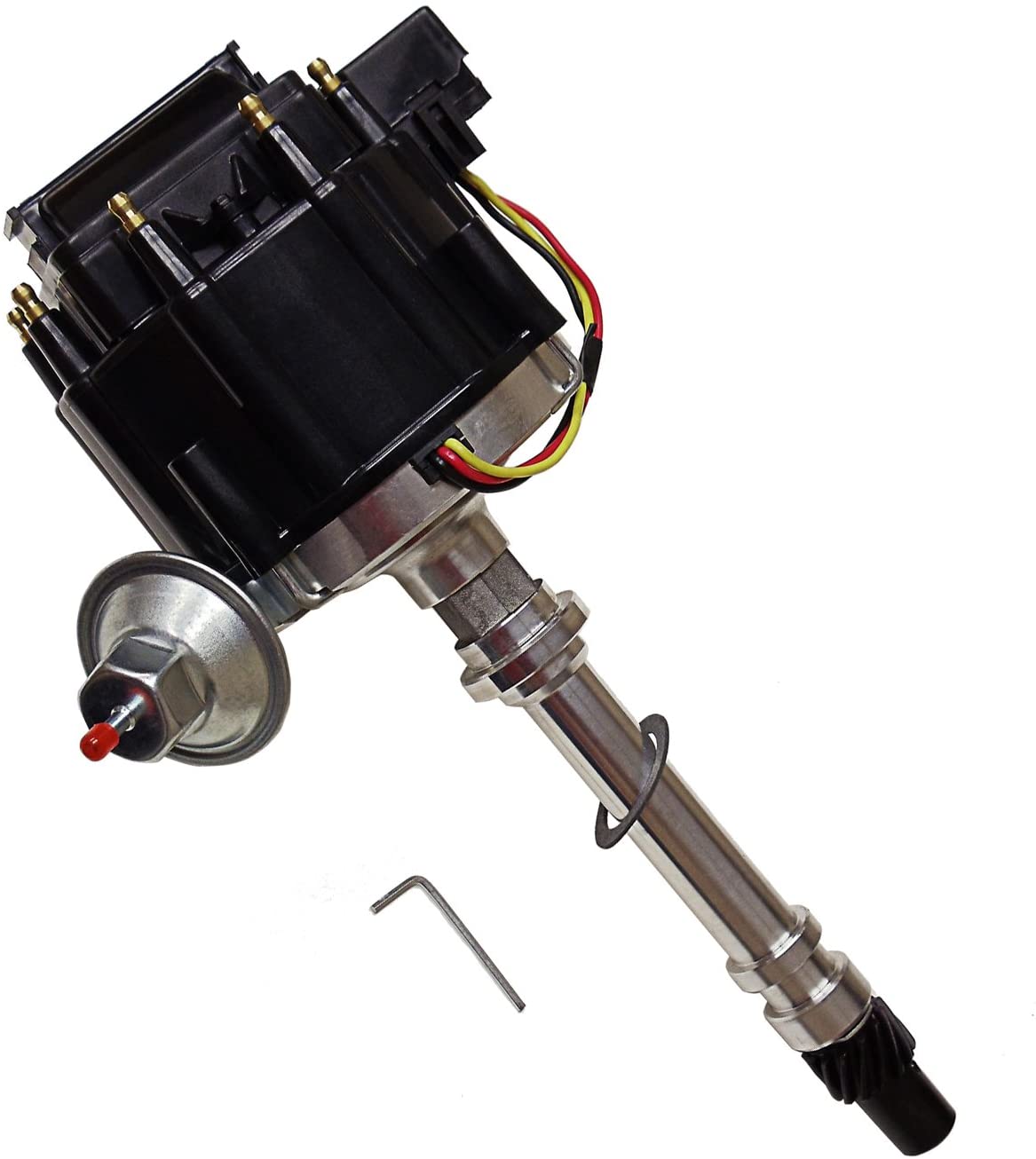 Black Cap Complete HEI Distributor 65k Volt Ignition Coil Fits Chevy V8 305 350 454 SBC BBC