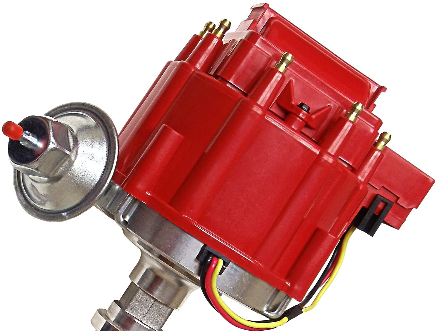 Chevy V8 Red Cap Complete HEI Distributor w/ 65K Coil 7500RPM For 350 454 SBC BBC Red Cap