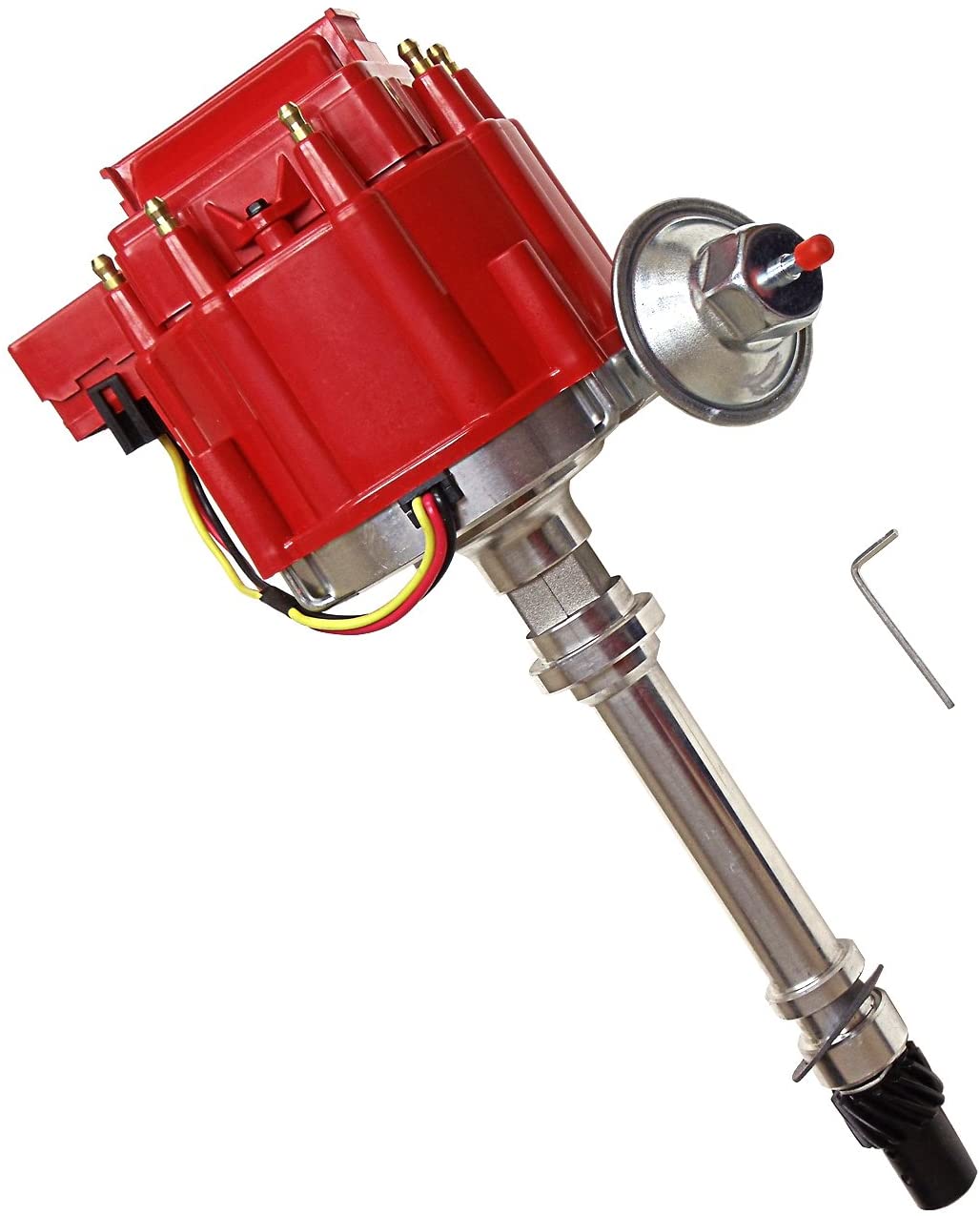 Chevy V8 Red Cap Complete HEI Distributor w/ 65K Coil 7500RPM For 350 454 SBC BBC Red Cap