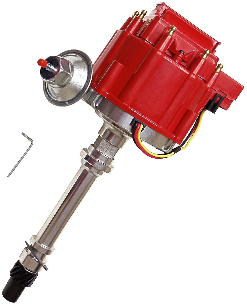 Chevy V8 Red Cap Complete HEI Distributor w/ 65K Coil 7500RPM For 350 454 SBC BBC Red Cap