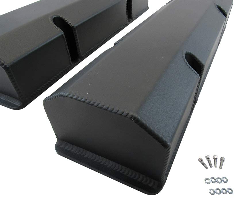 Fabricated Tall Valve Cover Black Powder Coat for Small Block Chevy 350