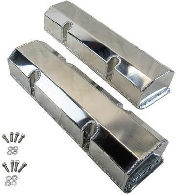 Fabricated Tall Valve Cover Polished for Chevy SBC 327 350 383