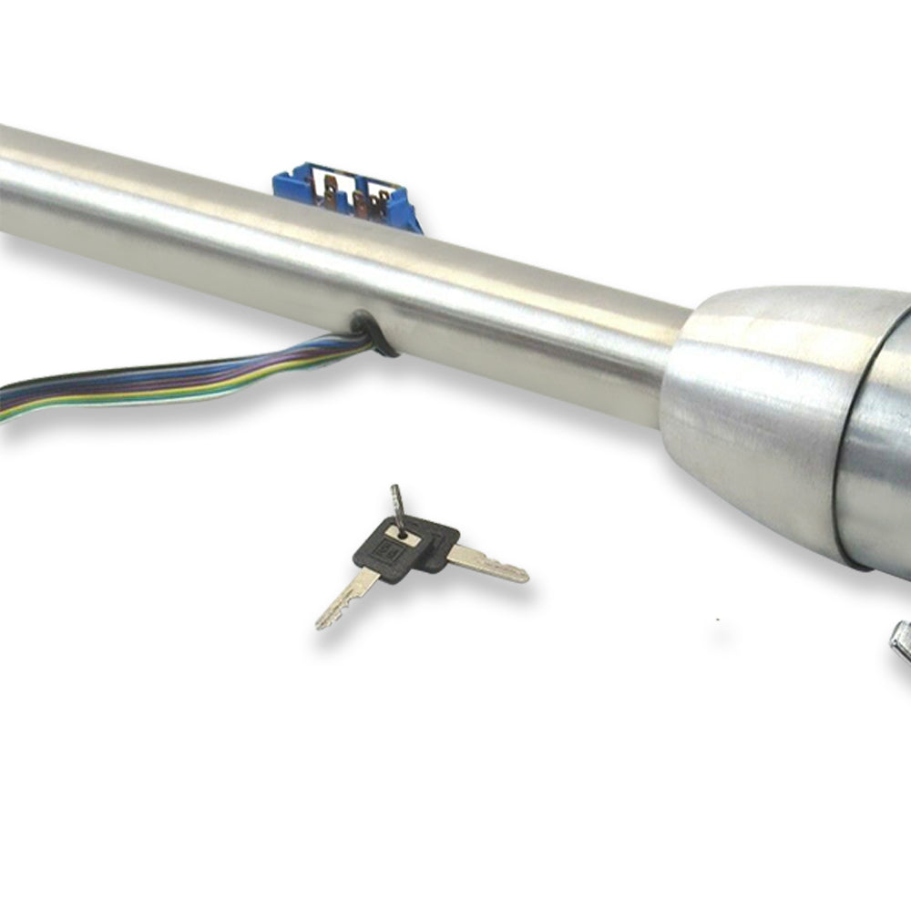 32'' GM Natural Manual Tilt Steering Column W/ Key and 9 Bolt Style Adapter
