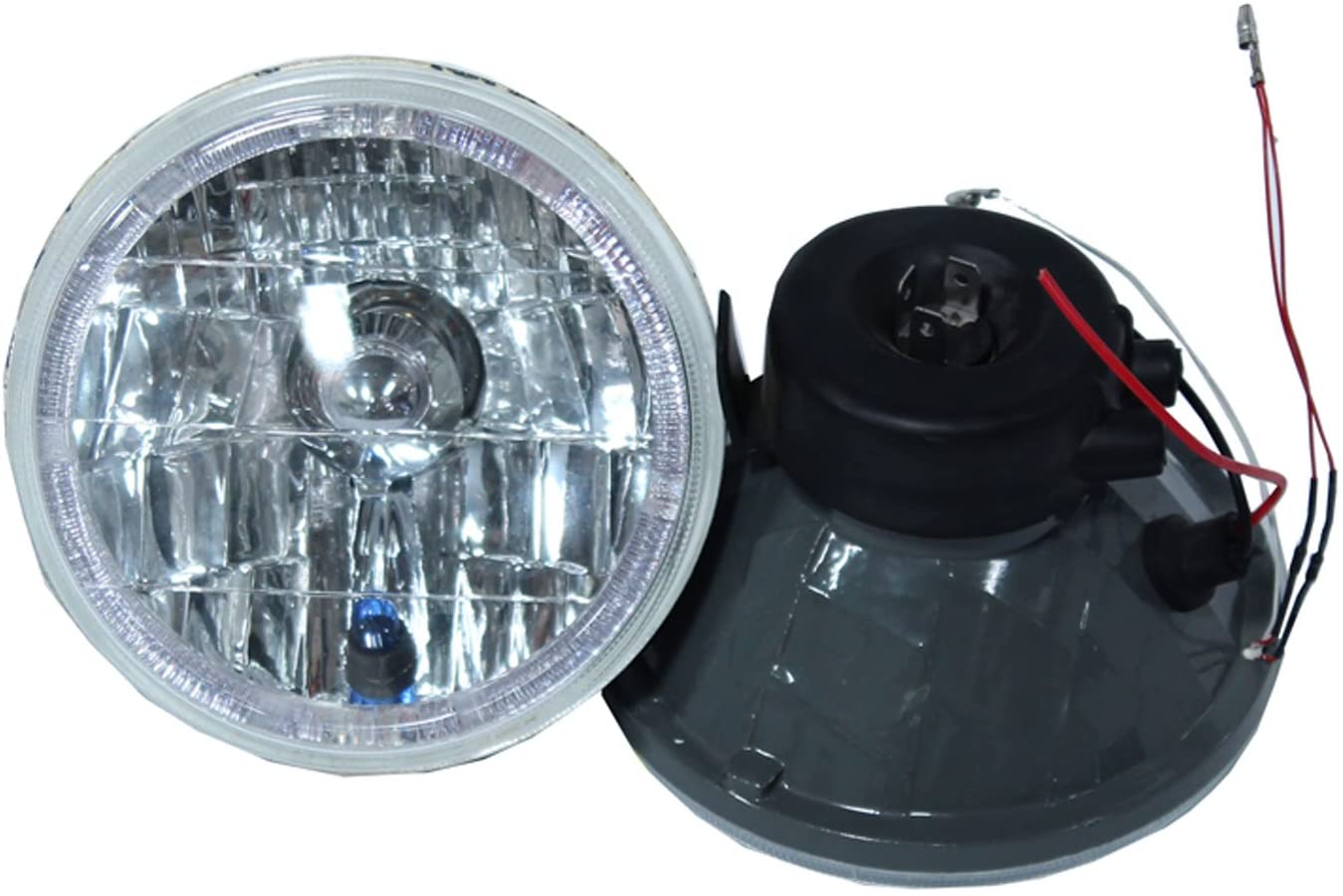For Chevy Impala Chevelle 5" Clear Headlights Halogen H4 White Halo Bright