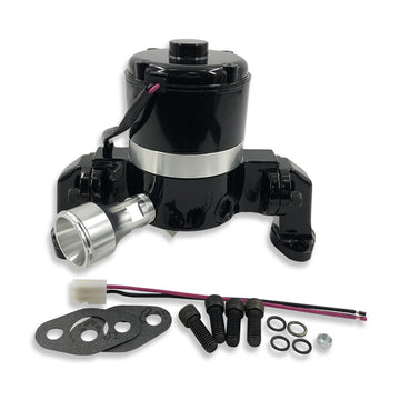 12V Electric Water Pump Billet Aluminum For SBC 350 383 Chevy High Flow Black