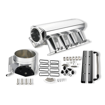 102mm High Profile Intake Manifold & Throttle Body For LS1 LS2 LS6 Silver Aluminum