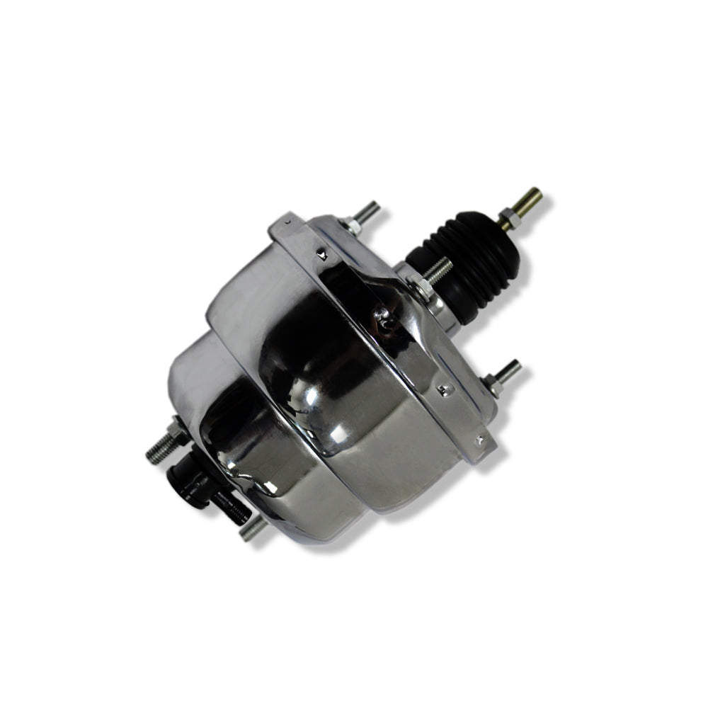 Universal 7" Dual Diaphragm Power Brake Booster For Hot Rod Street Chrome