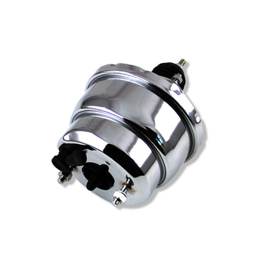 Universal 7" Dual Diaphragm Power Brake Booster For Hot Rod Street Chrome