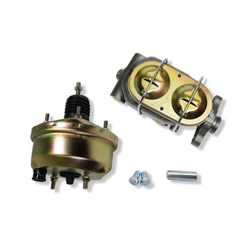 Universal 7" Single Diaphragm Zinc Brake Booster & GM Corvette Style Cast Iron Master Cylinder