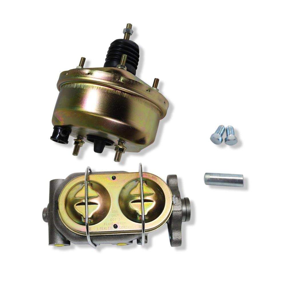 Universal 7" Single Diaphragm Zinc Brake Booster & GM Corvette Style Cast Iron Master Cylinder