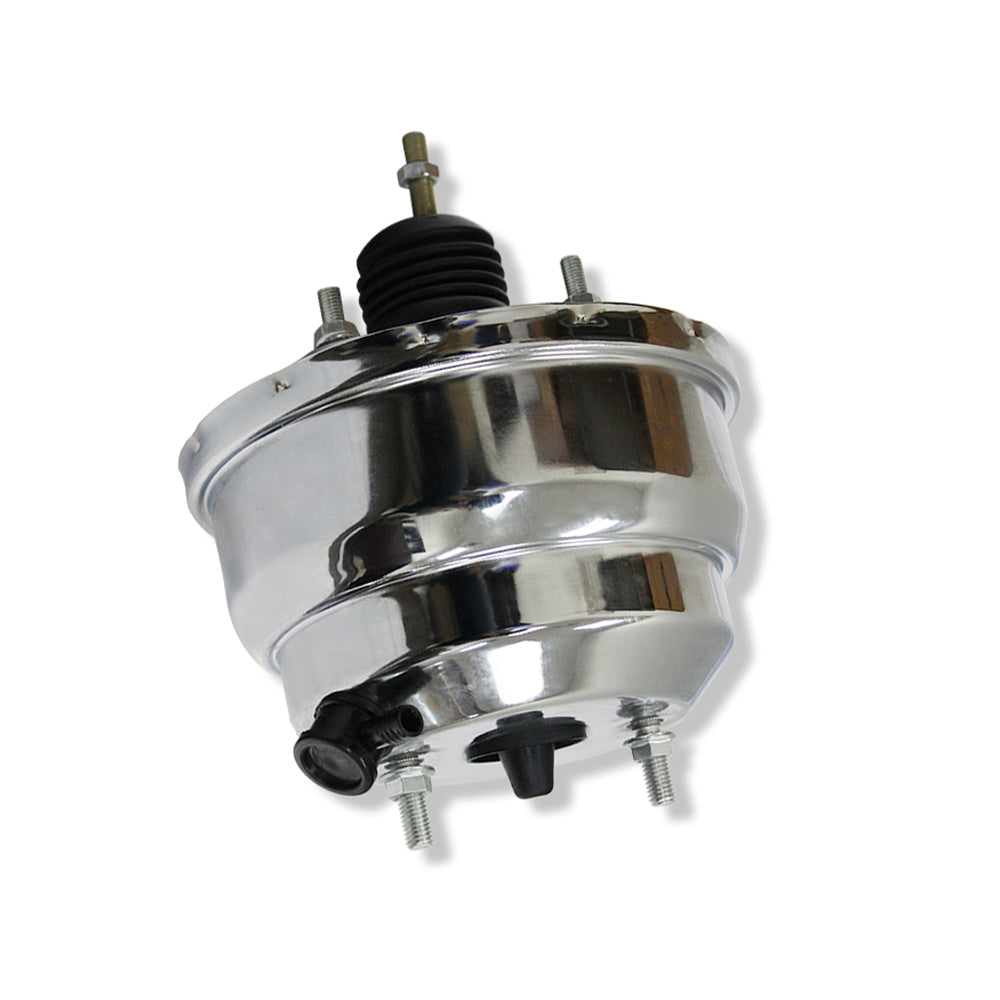 Chrome 8" Dual Power Brake Booster For Hot Rod Rat Rod Chevy GM Universal