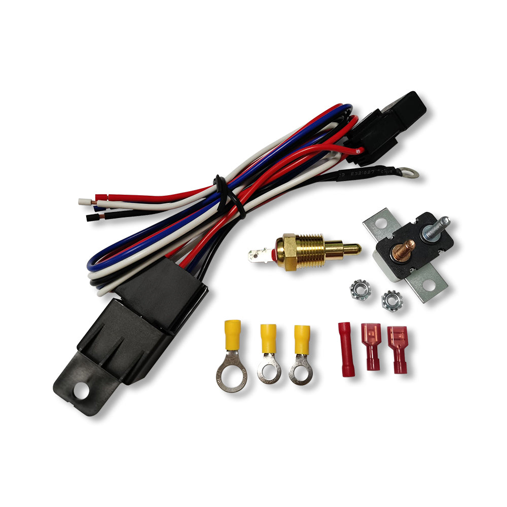 DEMOTOR Electric 12" Straight Blade Reversible Cooling Fan 12v 1577cfm with Thermostat Kit