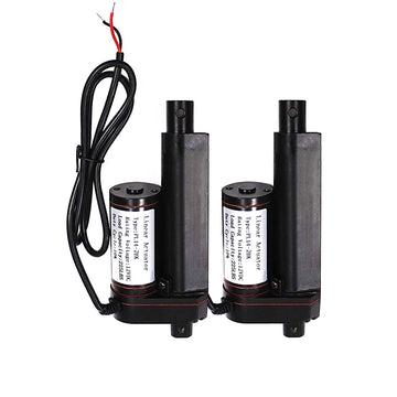 2PCS 2'' Stroke Linear Actuator 12 Volt 12V 225 Pounds lbs Maximum Lift, Black