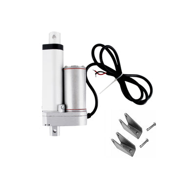 Demotor 2 Inch 2" Stroke Linear Actuator 12 Volt 12V 225 Pounds lbs Maximum Lift & Mounting Brackets