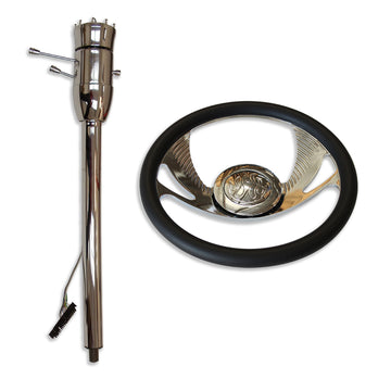 GM 32" Manual Steering Column w/Adapter & 14"Steering Wheel & 9 Hole Horn Button