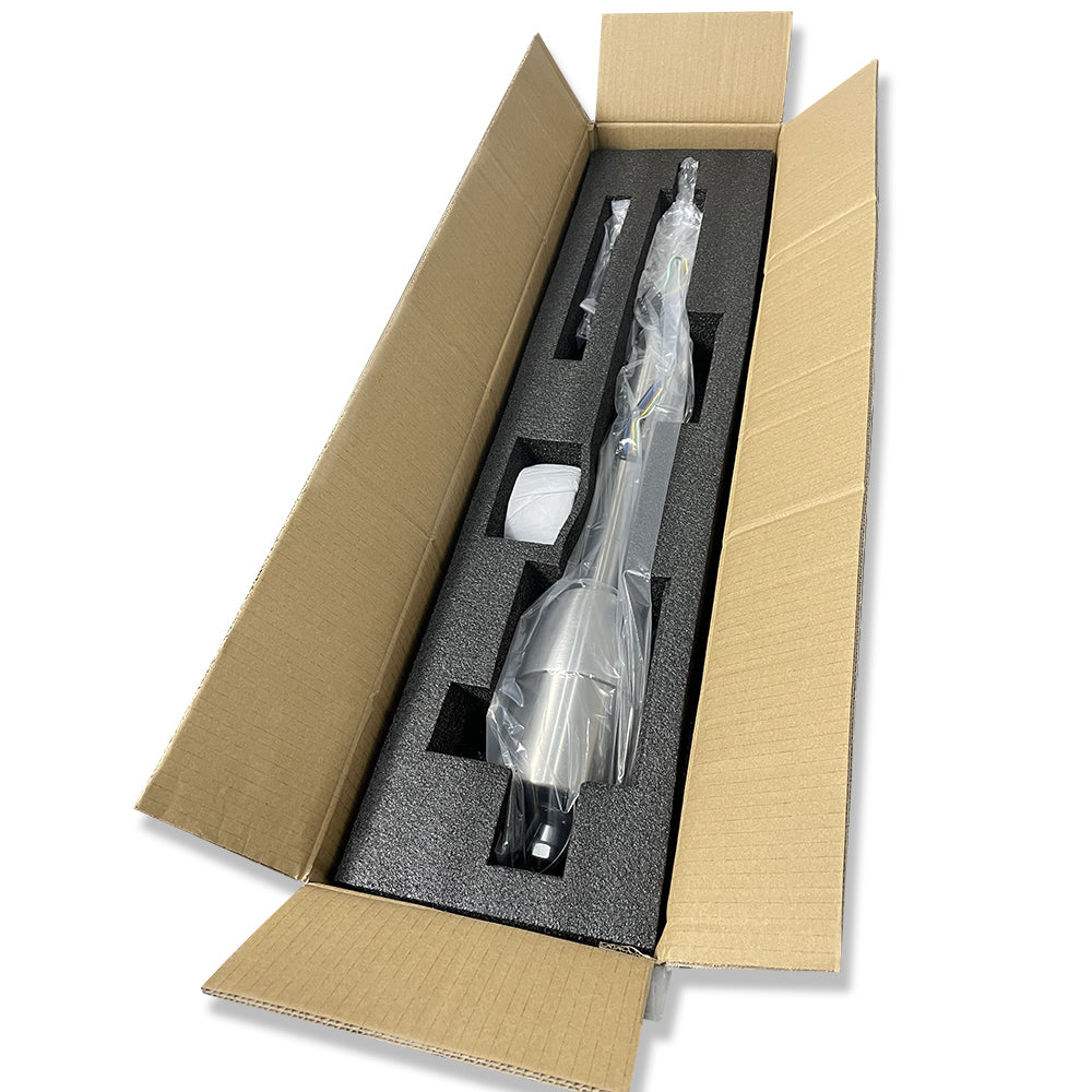 Universal 30" Manual Raw Stainless Steel Steering Column with 9 Hole Adapter