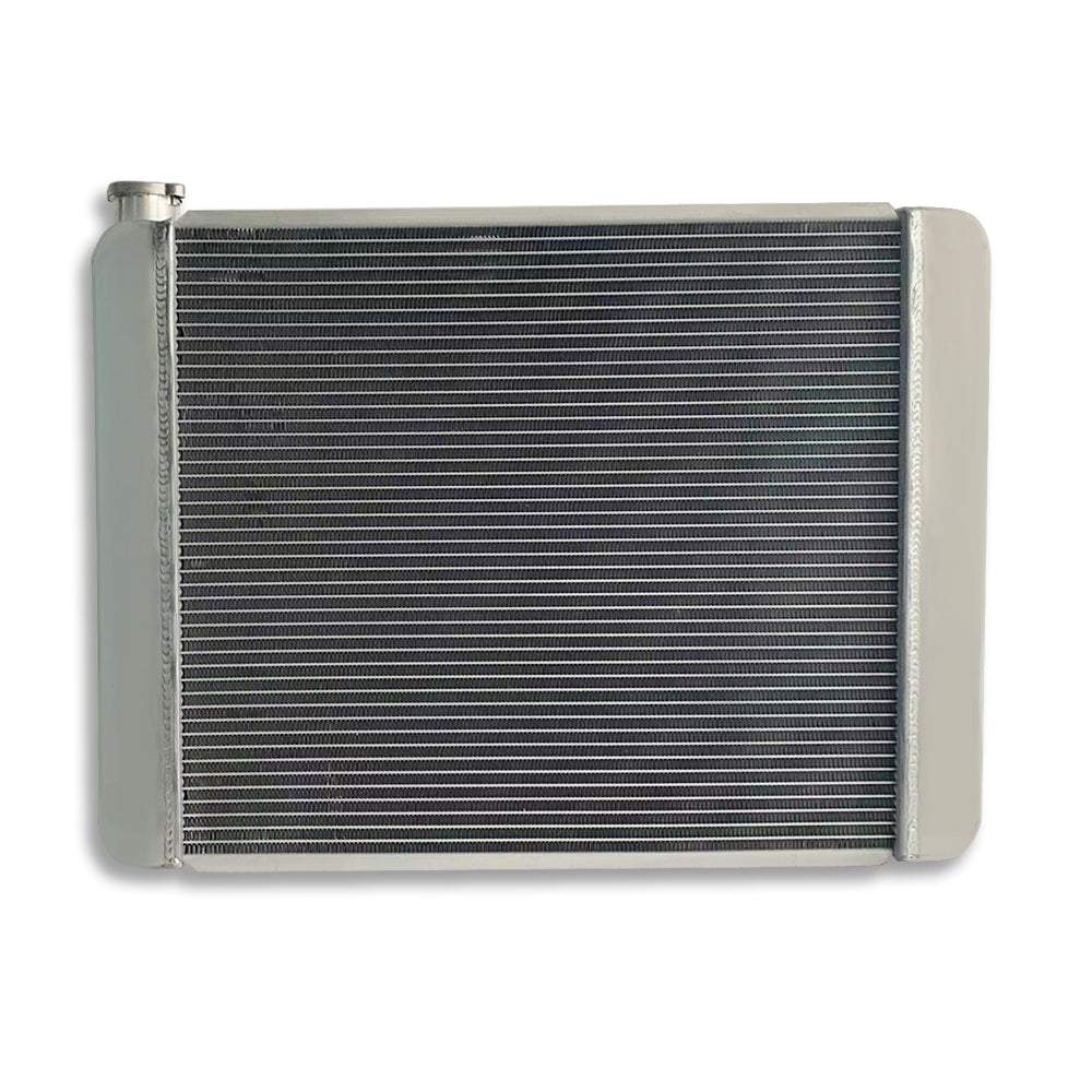 GM Chevy Welded Radiator 25" x 19" For SBC BBC Chevy 2-Row Single Pass Polished Aluminum