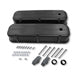 Retro Finned Tall Valve Covers For 1965-95 BBC Chevy 396 427 454 502 Black