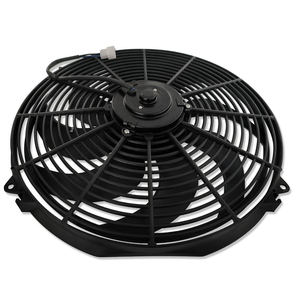 16" Wide Curved Blade Electric Radiator colling Fan 3000CFM w/ Mounting Kit
