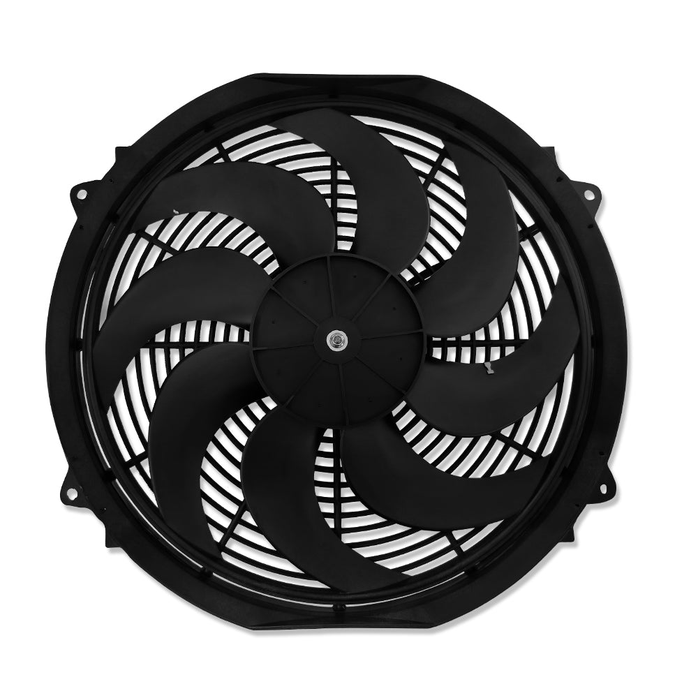 16" Wide Curved Blade Electric Radiator colling Fan 3000CFM w/ Mounting Kit