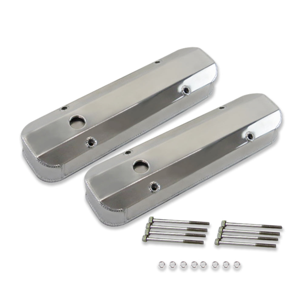 For Pontiac 326-455 Fabricated Aluminum Valve Cover w/ Hole Polished