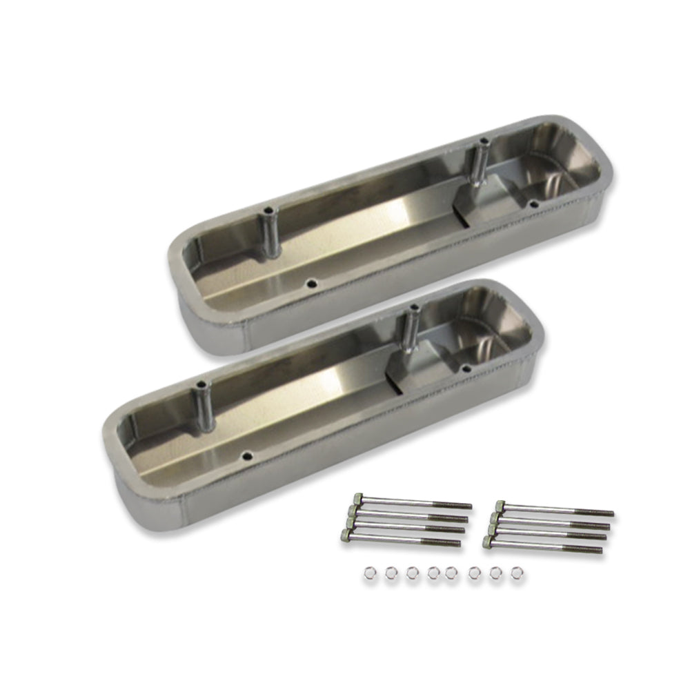 For Pontiac 326-455 Fabricated Aluminum Valve Cover w/ Hole Polished