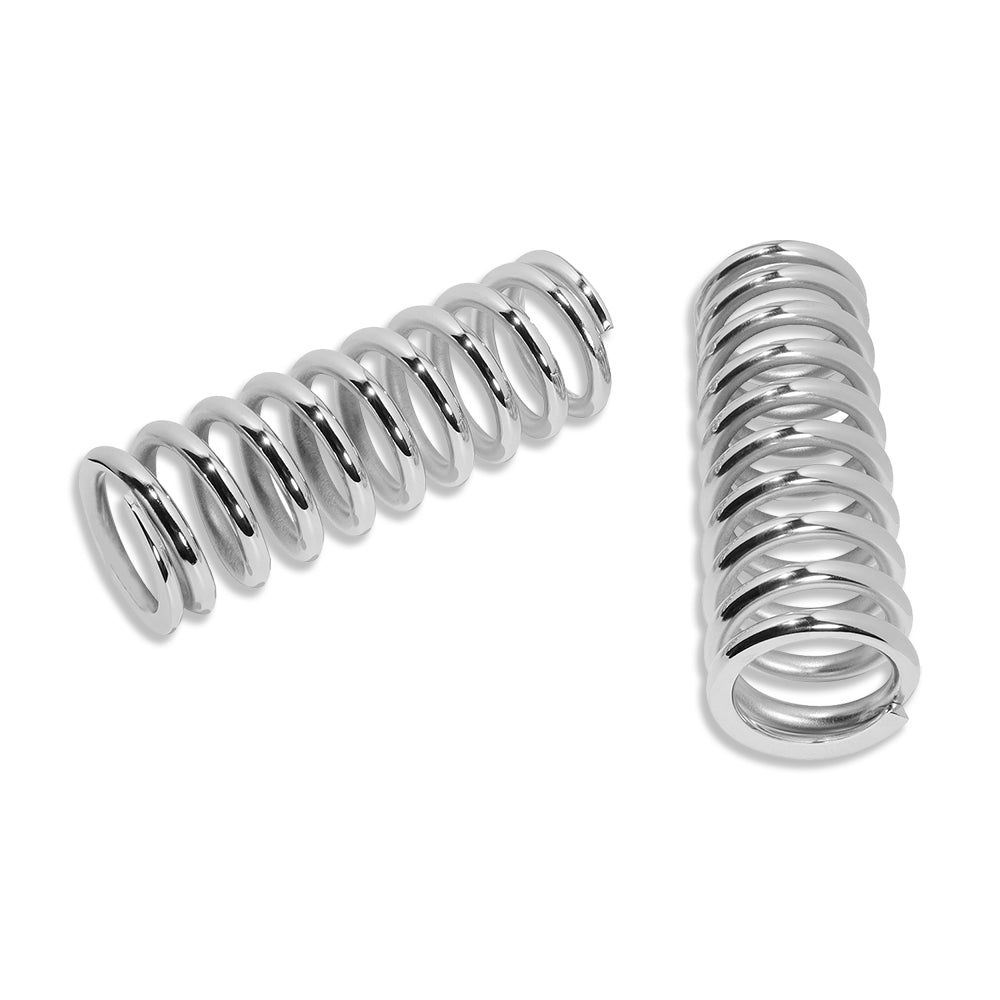 250lb 10" Tall Coil Over Pair of Shock Springs 2.5ID Chrome New