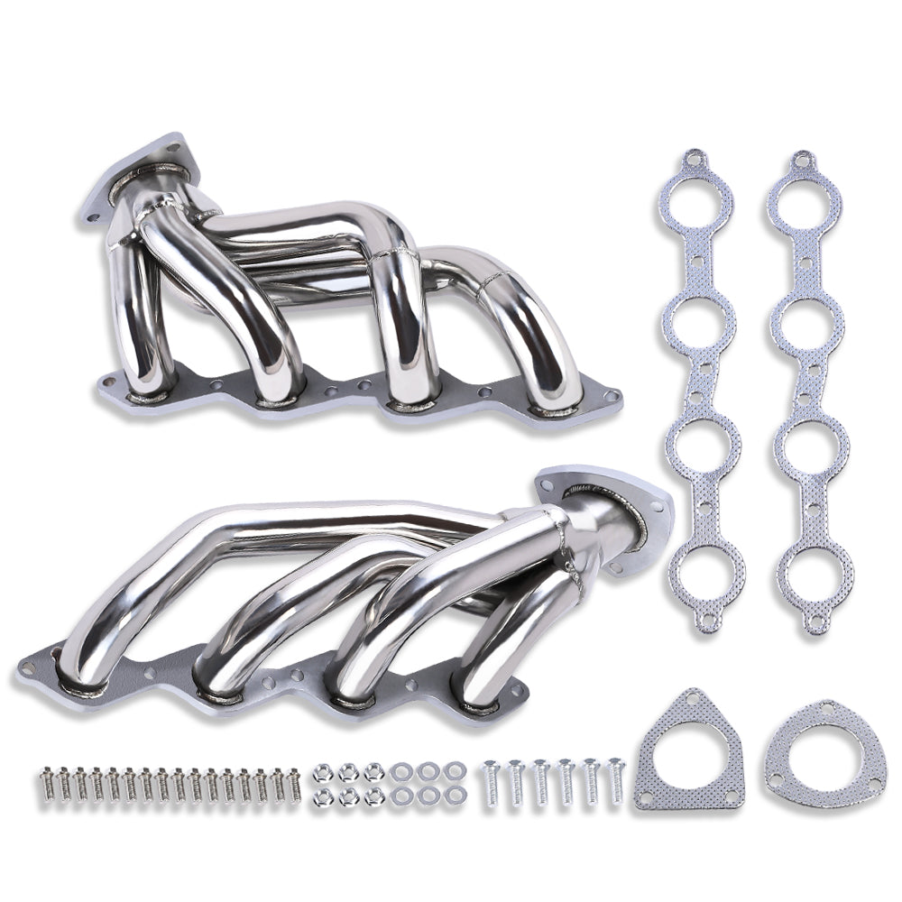 Polished Stainless Steel Exhaust Headers for Chevy Silverado GMC Sierra 99-06