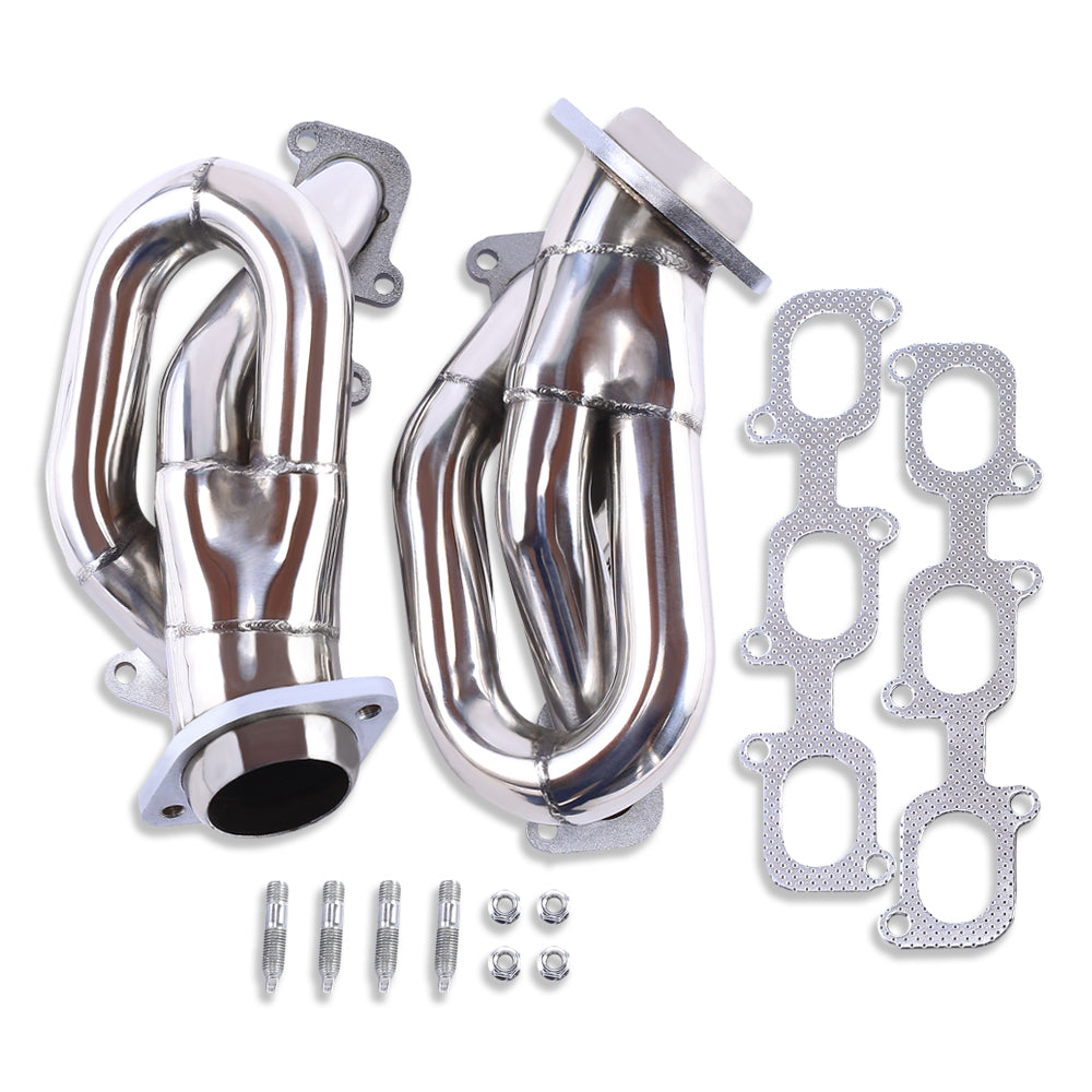 Polished Stainless Steel Shorty Exhaust Headers for Ford Mustang 3.7L V6 11-15