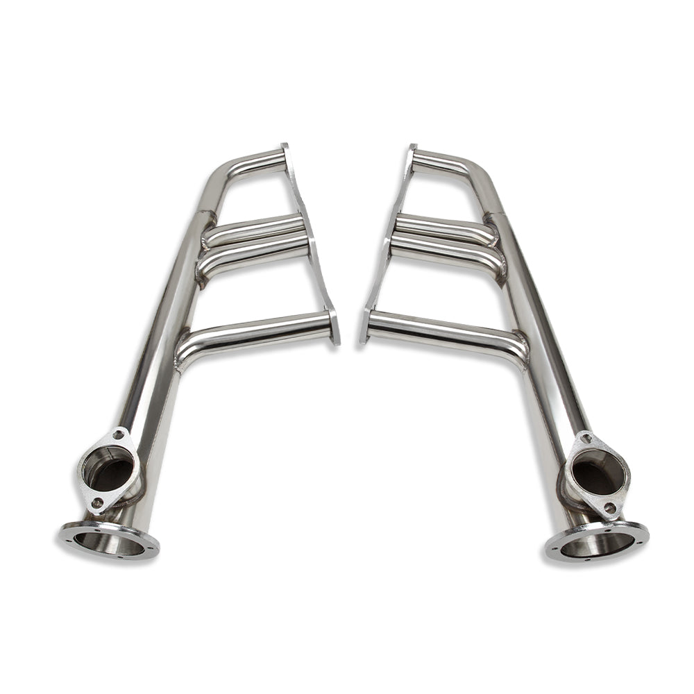 Polished Stainless Steel Lake Style Exhaust Headers for SBC 265-400 V8 Hot Rod