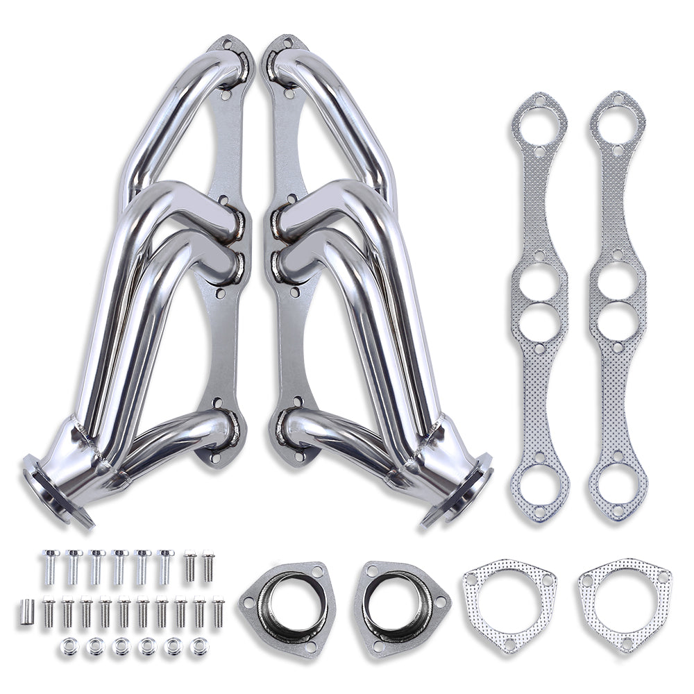 Polished Stainless Steel Exhaust Headers for SBC Chevy Blazer S10 S15 2WD 350 V8