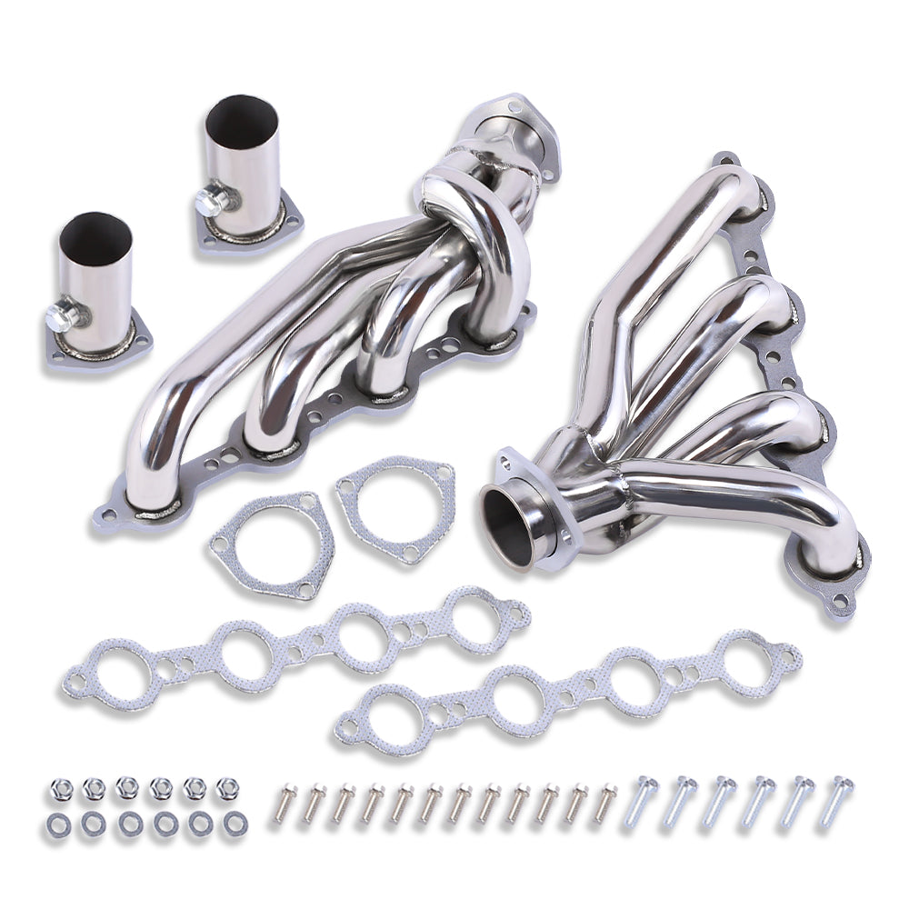 Polished Stainless Steel Exhaust Headers for Chevy 82-04 S10 Blazer LS1 Sonoma