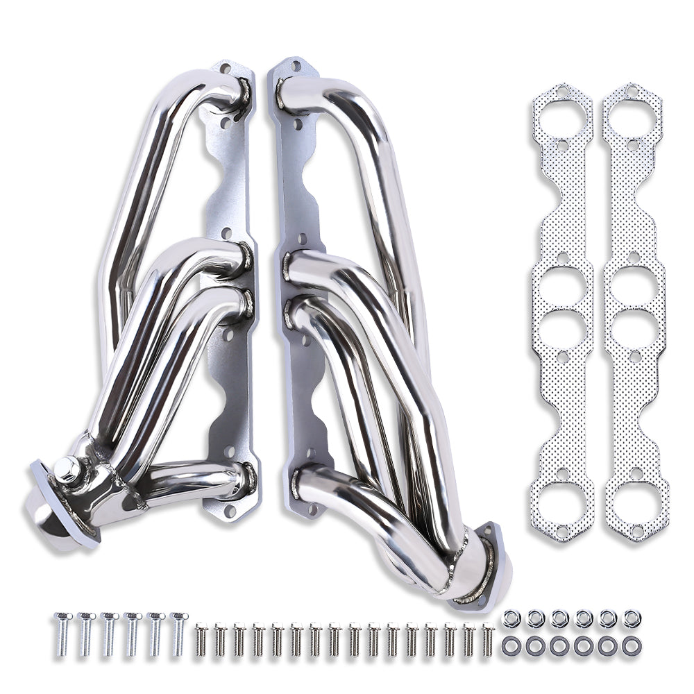 Polished Stainless Steel Exhaust Headers for Chevy GMC 88-97 5.0L 5.7L 305 350