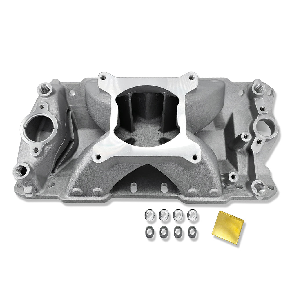 For Chevy SBC 350 400 1957-1995 High Rise Satin Intake Manifold 3500-8000RPM