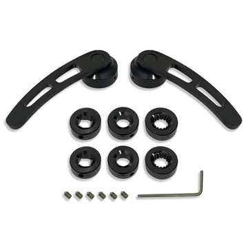 For GM Chevy Ford Pontiac Universal 4 1/4" Door Handle Kit Black Aluminum Pair